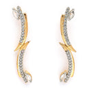Gold Plated White American Diamond Studded Ear Climber Earrings