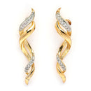 Gold Plated Twisted Shpaped American Diamond Studded Ear Climber Earrings
