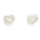 Rhodium Plated with Heart with Butterfly Shaped Stainless Steel Pendent Set