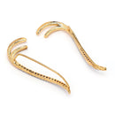 Gold Plated American Diamond Studded Ear Climber Earrings