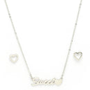 Rhodium Plated with Unique Design Stainless Steel Pendant Set