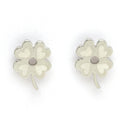 Rhodium Plated with Clover Leaf Shaped Design Stainless Steel Pendent Set