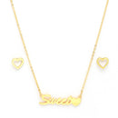 Gold Plated with Unique Design Stainless Steel Pendant Set