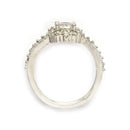 Elegant Rhodium Plated Silver Toned Round Shaped White American Diamond Studded Adjustable Ring