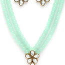 Sea Green Pearl & Kundan Studded Jewellery Set