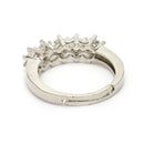 Rhodium Plated Silver Toned  White American Diamond Studded Adjustable Ring