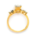 Gold Plated White American Diamond Studded Adjustable Rings