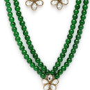 Green Pearl & Kundan Studded Jewellery Set