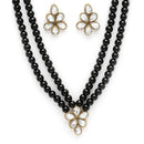 Black Pearl & Kundan Studded Jewellery Set