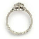 Rhodium Plated Silver Toned White American Diamond Studded Floral Adjustable Ring