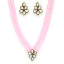 Pink Pearl & Kundan Studded Jewellery Set