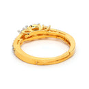 Elegant Gold Plated White American Diamond Studded Adjustable Ring