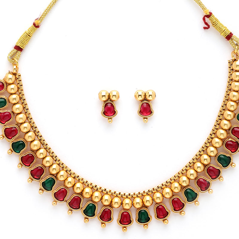 Gold Plated Attigai Design Jewellery Set