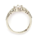 Rhodium Plated Silver Toned Sparkling White American Diamond Studded Adjustable Ring