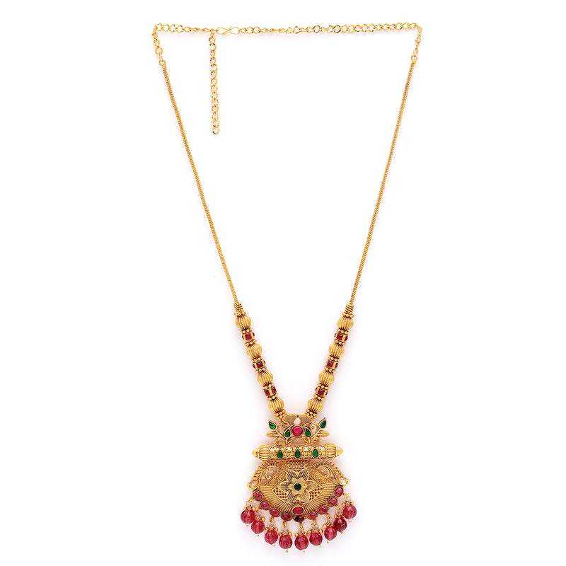Gold Plated Heavy Traditional Design Necklace Set