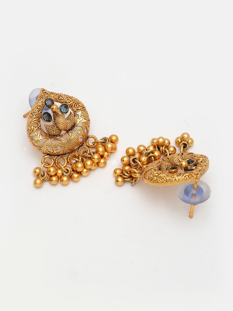 Gold Plated with Royal Peacock Design Jewellery Set