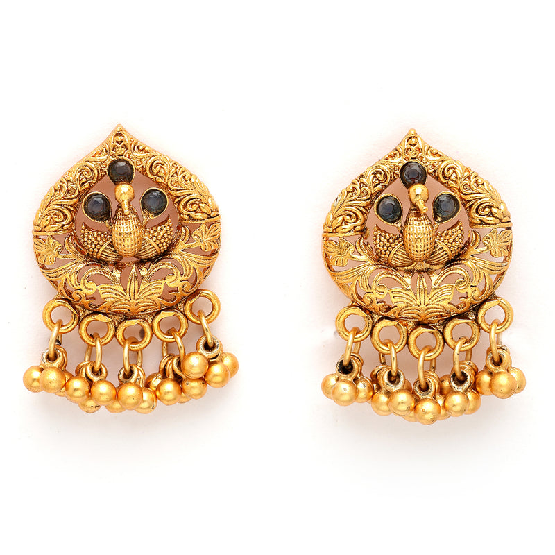 Gold Plated with Royal Peacock Design Jewellery Set