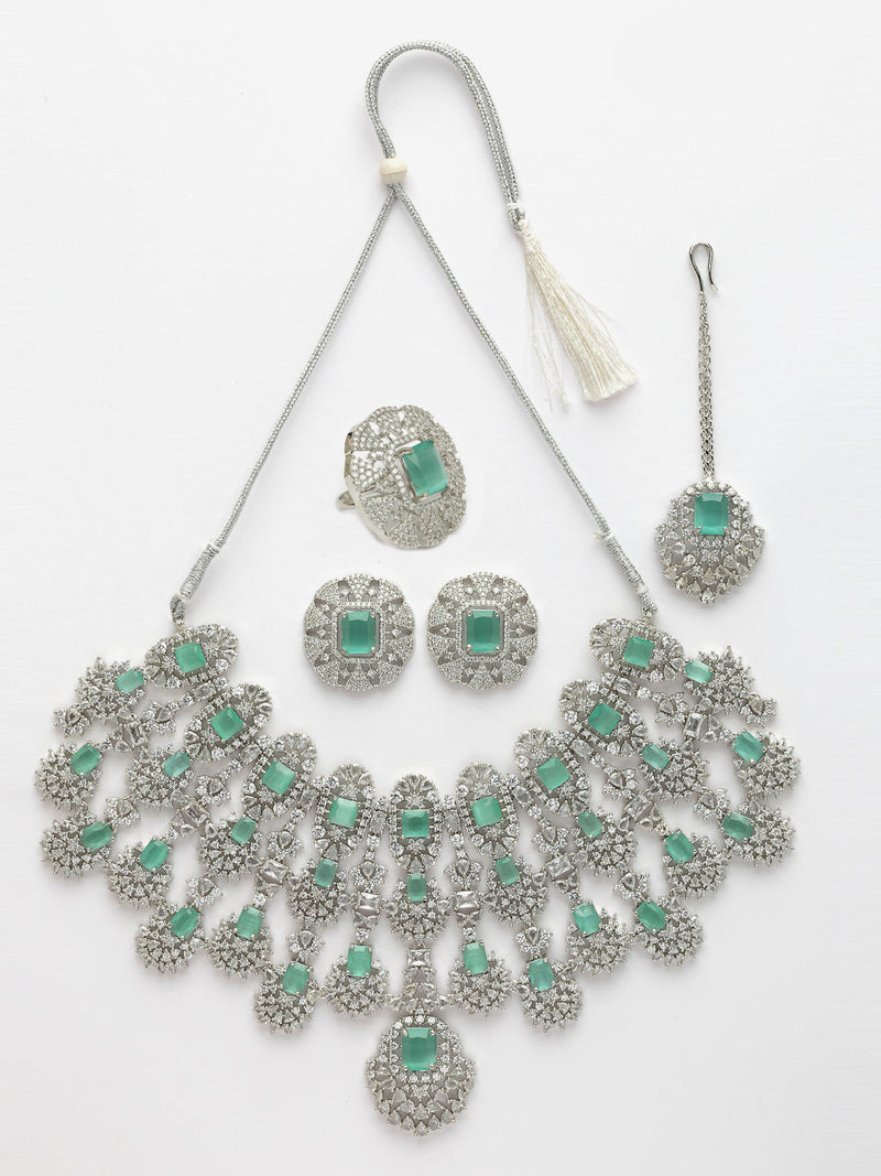 Kiara Advani Inspired Wedding Jewellery Set - SEA GREEN