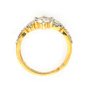 Gold Plated Gold Toned White American Diamond Studded Sparkling Adjustable Ring