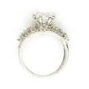 Rhodium Plated Silver Toned White American Diamond Studded Adjustable Ring