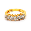 Gold Plated White American Diamond Studded Adjustable Ring