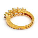 Gold Plated White American Diamond Studded Adjustable Ring