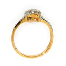 Gold Plated White American Diamond Studded Floral Adjustable Ring
