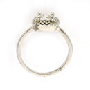 Rhodium Plated Silver Toned Square Shaped White American Diamond Studded Adjustable Ring