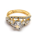 Elegant Gold Plated White American Diamond Studded Sparkling Adjustable Ring