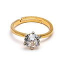 Gold Plated American Diamond Studded Adjustable Ring