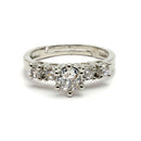 Rhodium Plated Silver Toned American Diamond Studded Adjustable Ring