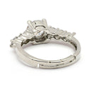 Rhodium Plated Silver Toned White American Diamond Studded Adjustable Ring