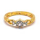 Elegant Gold Plated White American Diamond Studded Adjustable Ring