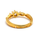 Elegant Gold Plated White American Diamond Studded Adjustable Ring