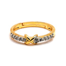 Gold Plated Infinity White Cubic Zirconia Studded Detailing Adjustable Ring