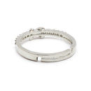 Rhodium Plated Silver Toned Infinity White Cubic Zirconia Studded Adjustable Ring