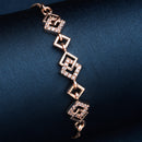 Rose Gold Plated White American Diamond Studded Stylish Design Wraparound Bracelet