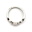 Elegant Rhodium Plated Silver Toned White American Diamond Studded Adjustable Ring