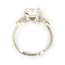 Rhodium Plated Silver Toned Stylish Sleek White American Diamond Studded Adjustable Ring