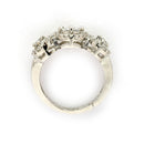 Rhodium Plated Silver Toned Three White American Diamond Studded Adjustable Ring