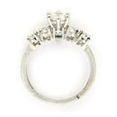 Rhodium Plated Silver Toned American Diamond Studded Adjustable Ring