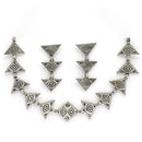 Oxidised Silver Toned Tribal Style Triangular Shaped Jewellery Set