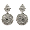 Oxidised Silver Toned Peacock Cubic Zirconia Studded Jewellery Set