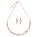 Rose Gold Plated Star Shaped White American Diamond Studded Jewellery Set