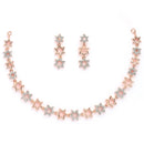 Rose Gold Plated Star Shaped White American Diamond Studded Jewellery Set