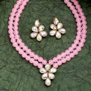 Pink Pearl & Kundan Studded Jewellery Set