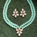 Sea Green Pearl & Kundan Studded Jewellery Set