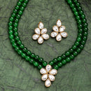 Green Pearl & Kundan Studded Jewellery Set