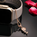 Rose Gold Plated Cubic Zirconia Studded Adjustable Watch Charm