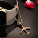 Rose Gold Plated Cubic Zirconia Studded Adjustable Watch Charm